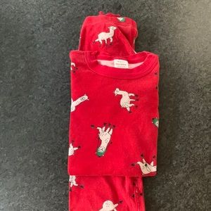 Hanna Andersson Red Llama PJ Set Size 10